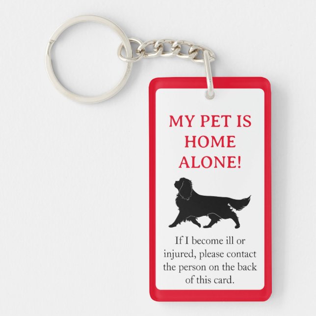 My Pet, Dog is Home Alone Card Keychain (Front)