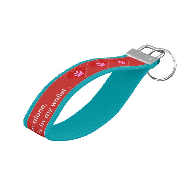 My pet is home alone strap  photo keychain (Angled Up)