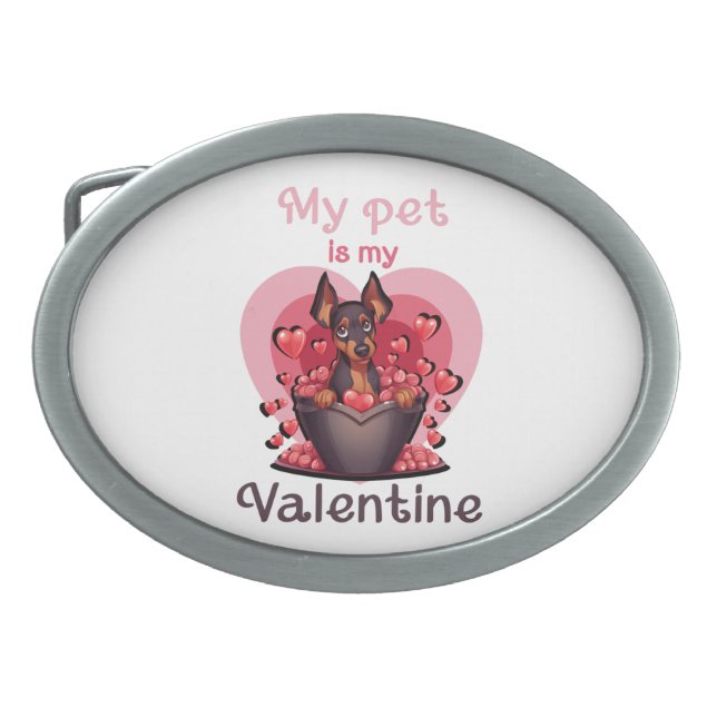 My pet is my Valentine, no 25 Classic T-Shirt Belt Buckle (Front)