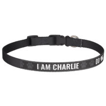 MY PET NAME Pet Alert Custom Message Black Paws