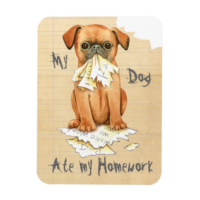 My Petit Brabancon Ate My Homework Magnet (Vertical)