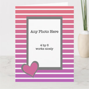 My Photo and a Pink Heart on Valentines  Card