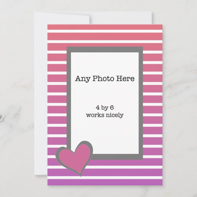 My Photo and a Pink Heart on Valentines  Holiday Card (Front)