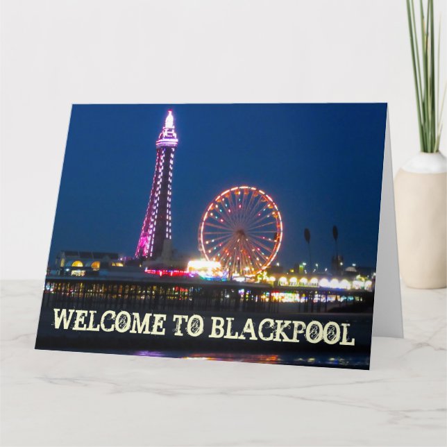 My photo of Black Pool Central Pier Lights Cushion Card (Front)