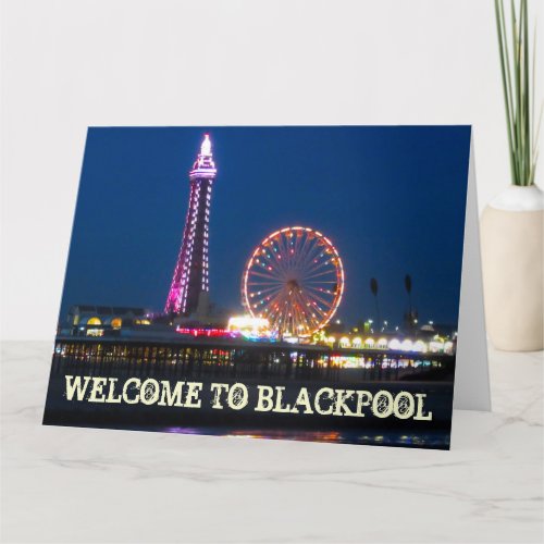 My photo of Black Pool Central Pier Lights Cushion Card