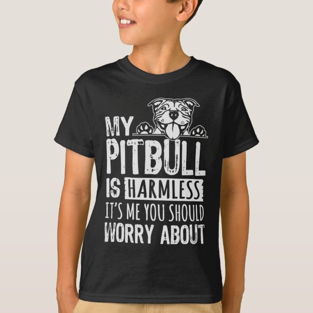 My Pitbull Is Harmless its Me You Should Worry Abo T-Shirt (Front)