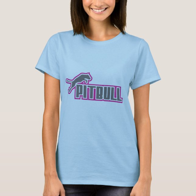 My Pitbull Pink & gray T-Shirt (Front)