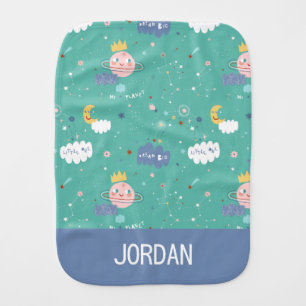 My Planet Dream Big Little One Pattern Baby Burp Cloth