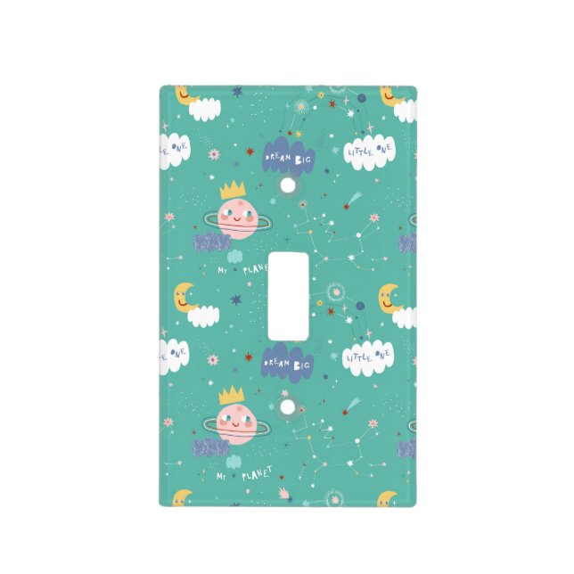 My Planet Dream Big Little One Pattern Light Switch Cover (Front)