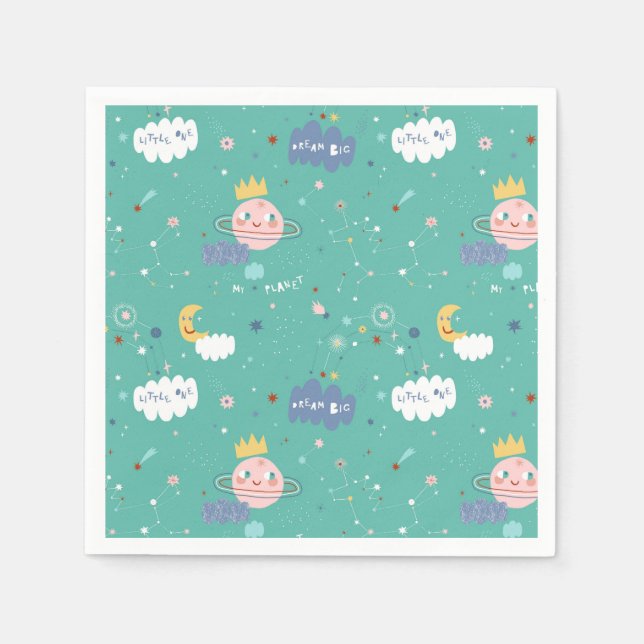 My Planet Dream Big Little One Pattern Napkins (Front)