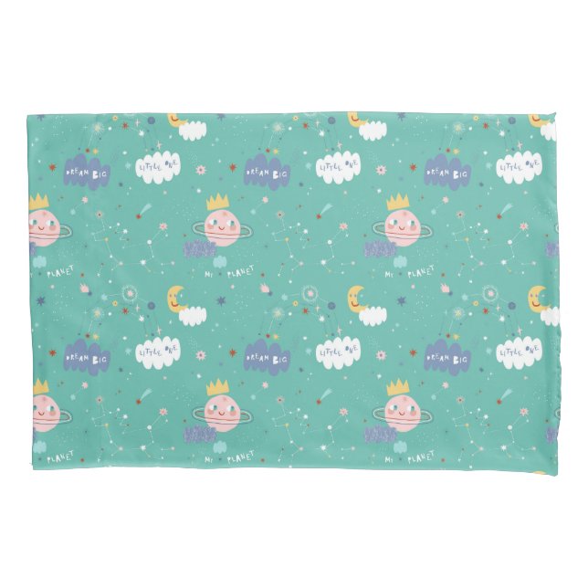 My Planet Dream Big Little One Pattern Pillow Case (Front)
