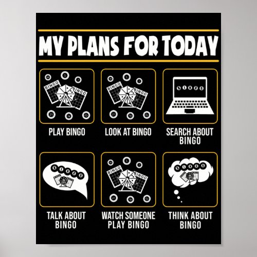My Plans For Today Funny Lucky Gambling Poster