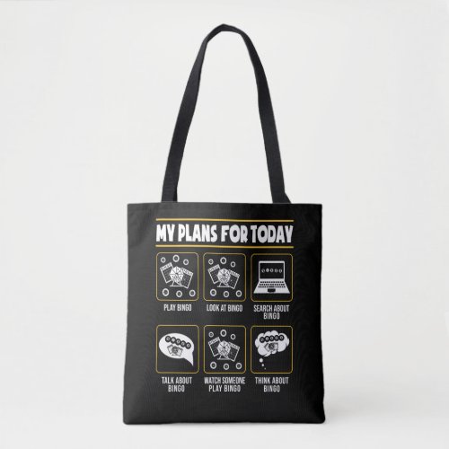 My Plans For Today Funny Lucky Gambling Tote Bag