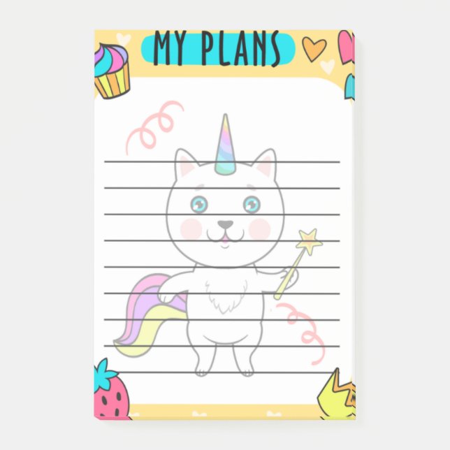 My Plans Notes: Plan Your Day Post-it Notes (Front)