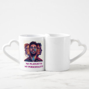 My Playlist is My Personality Colorful Music Love Coffee Mug Set