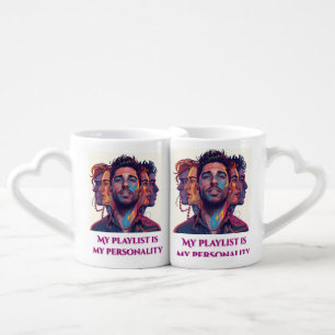 My Playlist is My Personality Colorful Music Love Coffee Mug Set