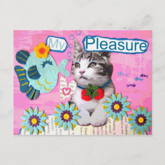 My Pleasure - Vintage Postcard