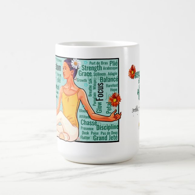 My Pointe of View – Word Cloud Ballet Girl Art Coffee Mug (Center)