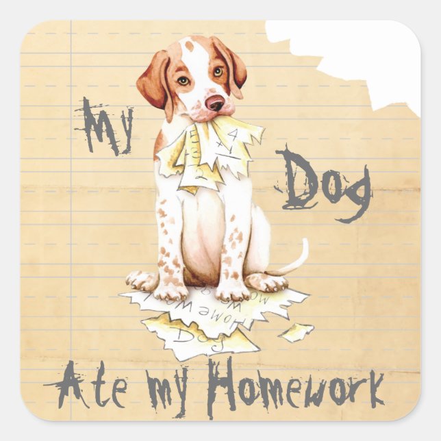 My Pointer Ate My Homework Square Sticker (Front)