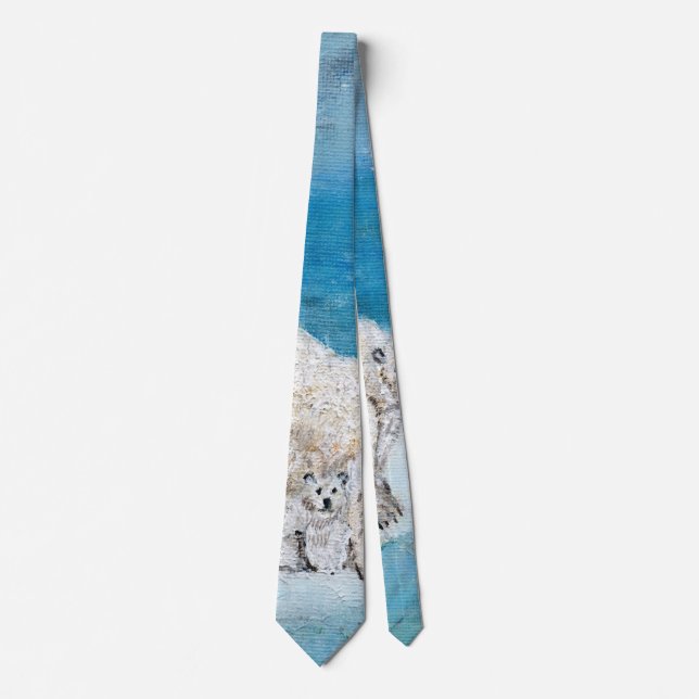 My polar bears - for son neck tie (Front)