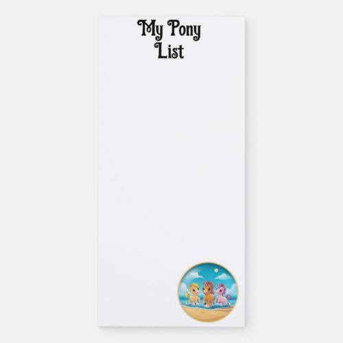 My Pony List Cute Custom Name Text Magnetic Notepad