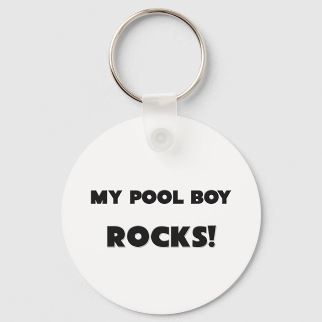 MY Pool Boy ROCKS! Keychain (Front)