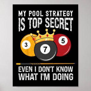 My Pool Strategy Is Top Secret 8 Ball Pool Billiar Poster