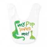 My Pop Grandpa Loves Me Dinosaur Baby Bib