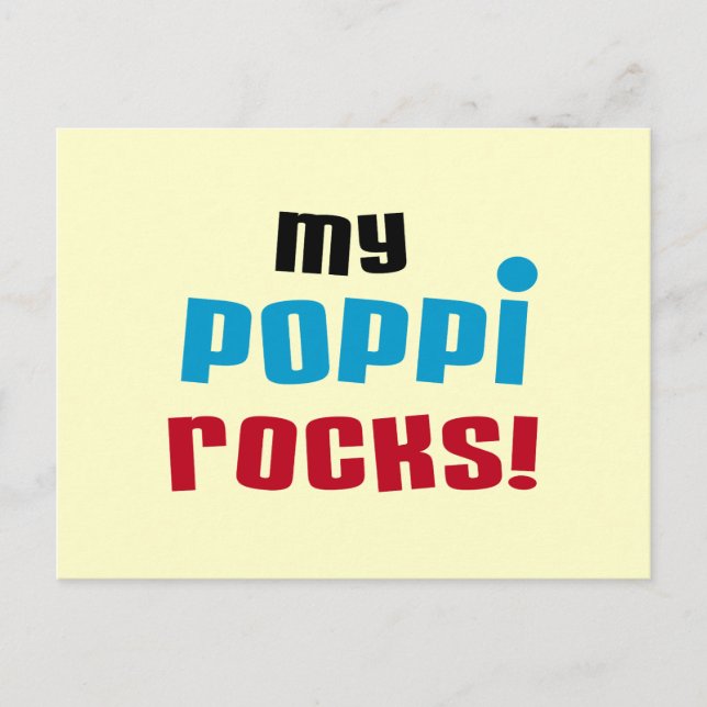 My Poppi Rocks T-shirts and Gifts Postcard (Front)