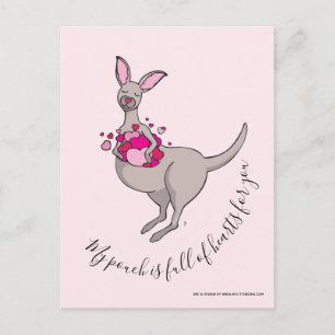 My pouch is full of love kangaroo flat card