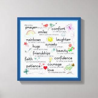 My Prayer For You Blessings Canvas Print