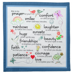 My Prayer For You Blessings Cloth Napkin