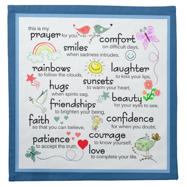 My Prayer For You Blessings Cloth Napkin (Front)