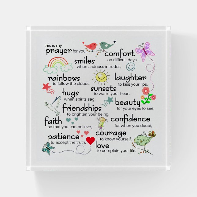 My Prayer For You Blessings Paperweight (Front)