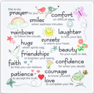My Prayer For You Blessings Sticker