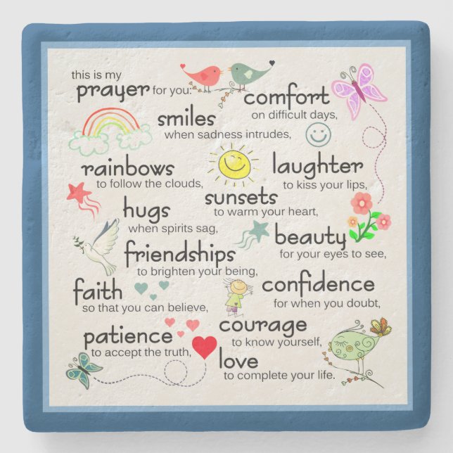 My Prayer For You Blessings Stone Coaster (Front)