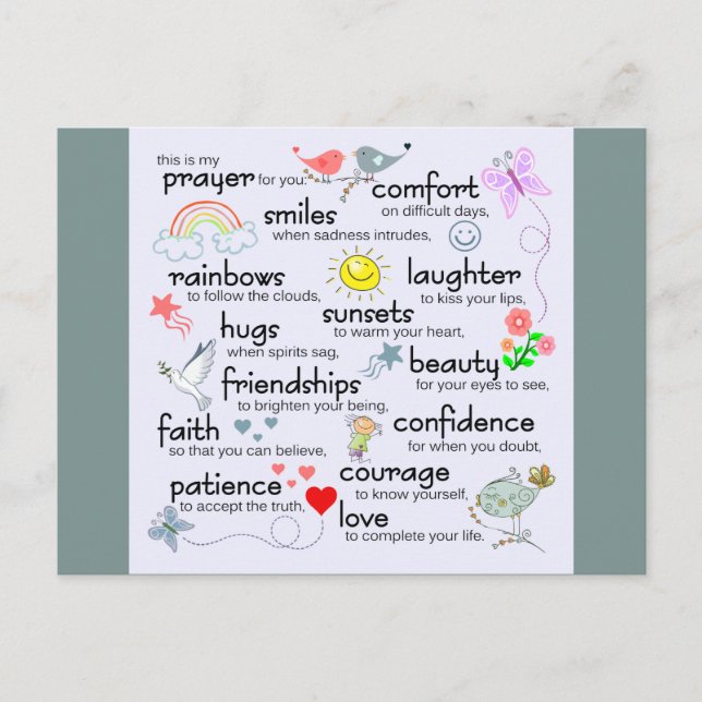 My Prayer For You | Blue Postcard (Front)