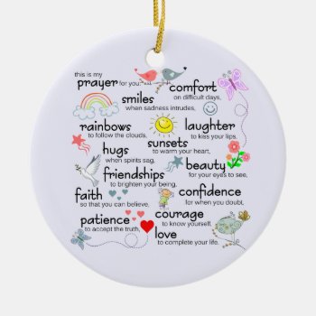 My Prayer For You Ceramic Ornament by ironydesigns at Zazzle