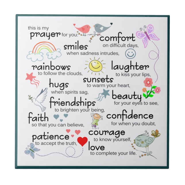 My Prayer For You Ceramic Tile (Front)