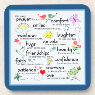 My Prayer For You Classic Blue Beverage Coaster