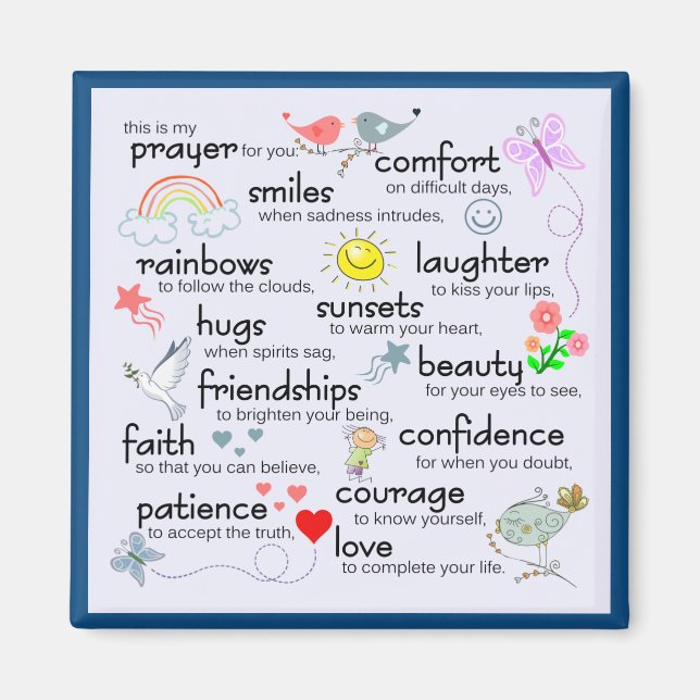 My Prayer For You | Classic Blue Magnet (Front)