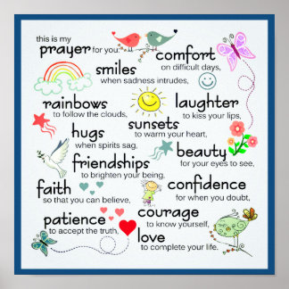 My Prayer For You | Classic Blue Poster