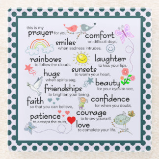 My Prayer For You Glass Coaster