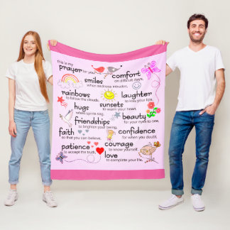 My Prayer For You | Hot Pink Fleece Blanket