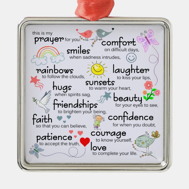 My Prayer For You Metal Ornament (Front)