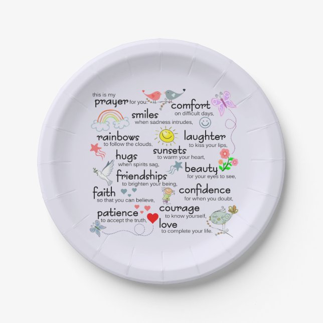 My Prayer For You Paper Plates (Front)