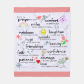 My Prayer For You | Pink Rose Fleece Blanket (Front)