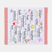 My Prayer For You | Pink Rose Fleece Blanket (Front (Horizontal))