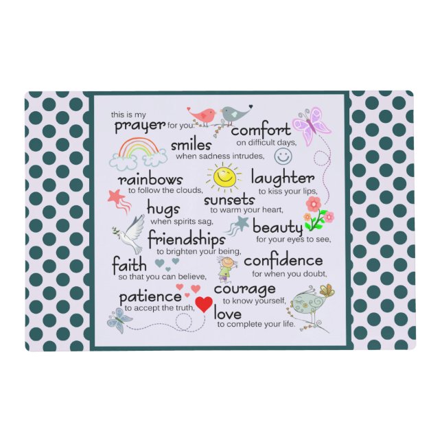 My Prayer For You Placemat (Front)