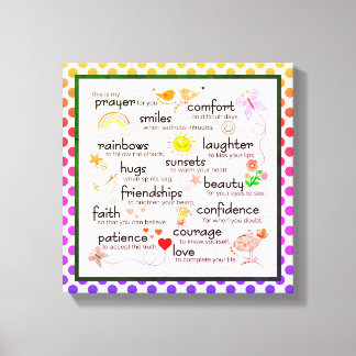 My Prayer For You Poem Canvas Print